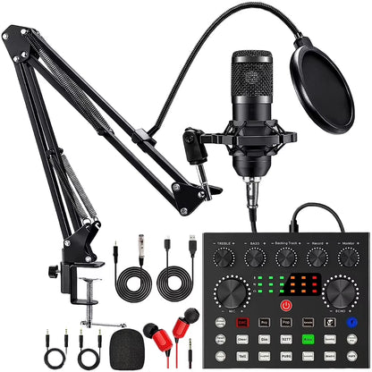 Kit complet pour Podcast avec microphone BM800 et carte son V8